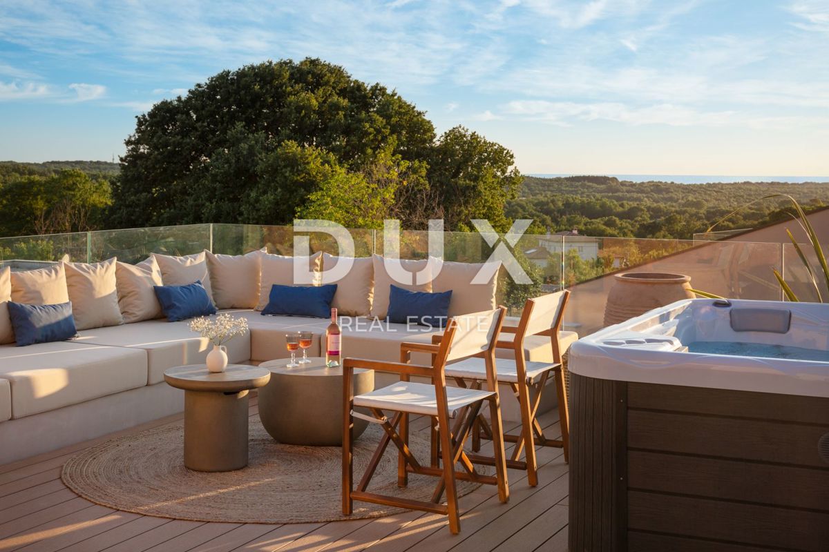 ISTRA, TINJAN - Dizajnerska vila z wellnessom in pogledom na morje