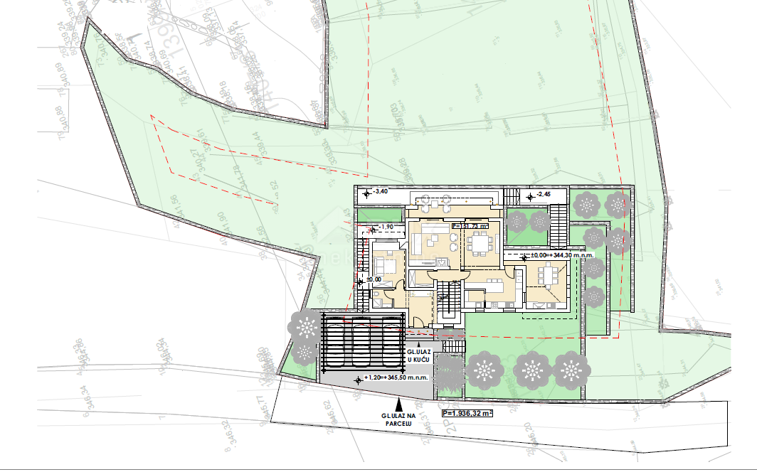 OPATIJA, IČIĆI, ANIČIĆI - gradbeno zemljišče 1520m2 Z LOKACIJSKIM DOVOLJENJEM! s pogledom na morje za gradnjo-apartmaji - apartmaji / družinska hiša / hiša za najem - počitnice z bazenom