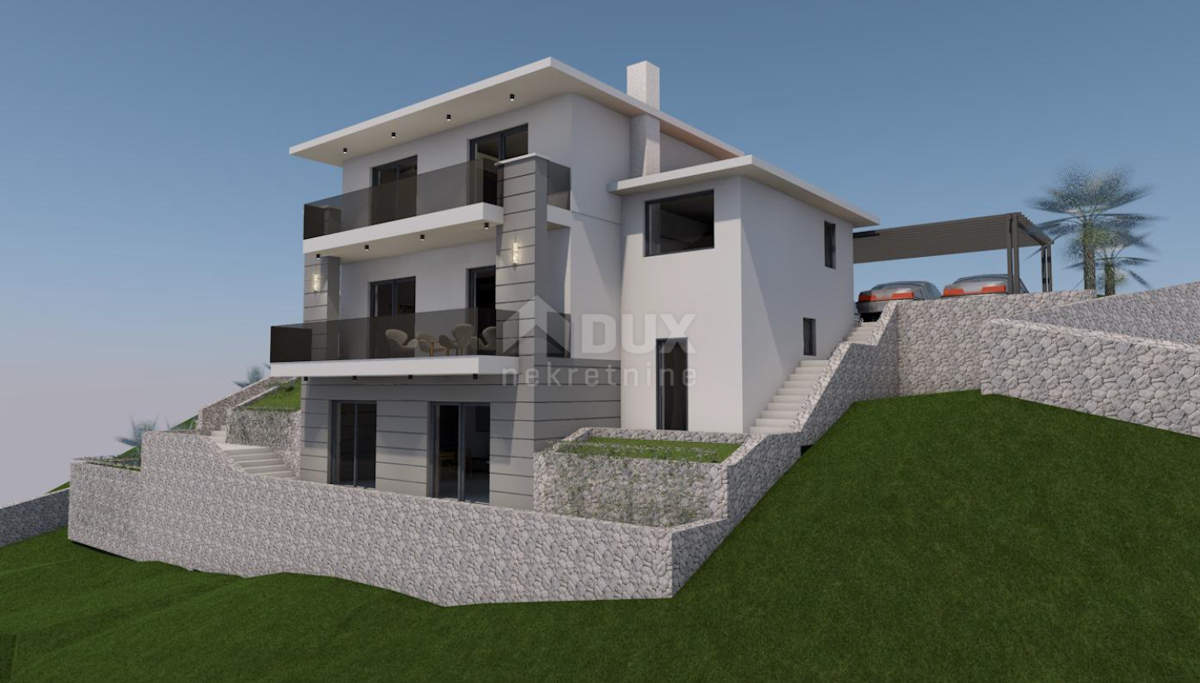 OPATIJA, IČIĆI, ANIČIĆI - gradbeno zemljišče 1520m2 Z LOKACIJSKIM DOVOLJENJEM! s pogledom na morje za gradnjo-apartmaji - apartmaji / družinska hiša / hiša za najem - počitnice z bazenom