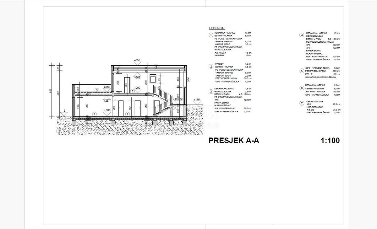 OPATIJA, MATULJI - družinska hiša v izgradnji 156m2 z bazenom + okolica 600m2