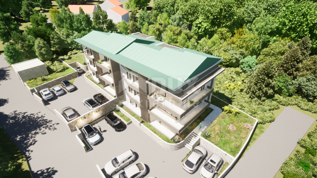 OPATIJA, LOVRAN, IKA - zazidljivo zemljišče 1227m2 Z GRADBENIM DOVOLJENJEM!!! za 12 stanovanj