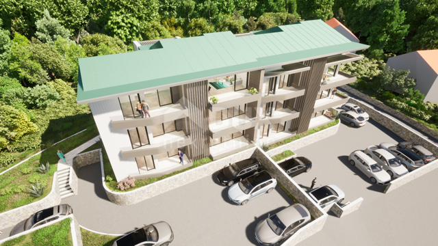 OPATIJA, LOVRAN, IKA - zazidljivo zemljišče 1227m2 Z GRADBENIM DOVOLJENJEM!!! za 12 stanovanj