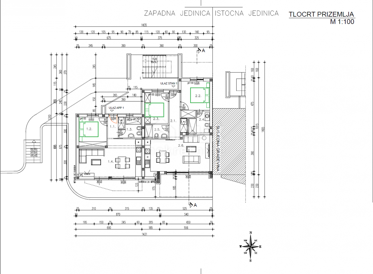 OPATIJA, LOVRAN, IKA - zazidljivo zemljišče 1227m2 Z GRADBENIM DOVOLJENJEM!!! za 12 stanovanj