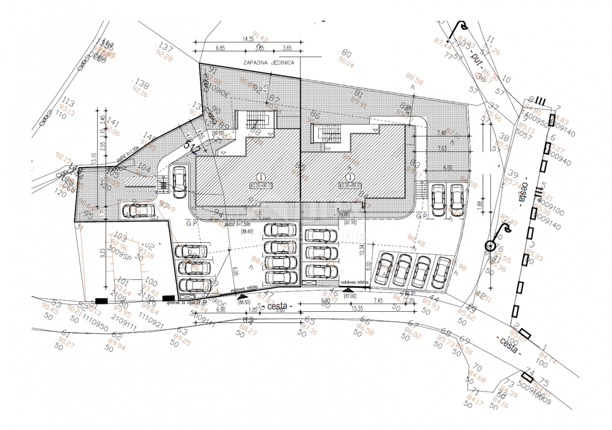 OPATIJA, LOVRAN, IKA - zazidljivo zemljišče 1227m2 Z GRADBENIM DOVOLJENJEM!!! za 12 stanovanj