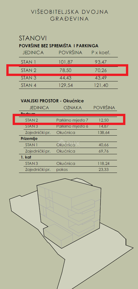 COSTABELLA, BIVIO KANTRIDA - ekskluzivno stanovanje 78,50 m2, 1. nadstropje, 100 m od morja, čudovit razgled - APARTMA 2