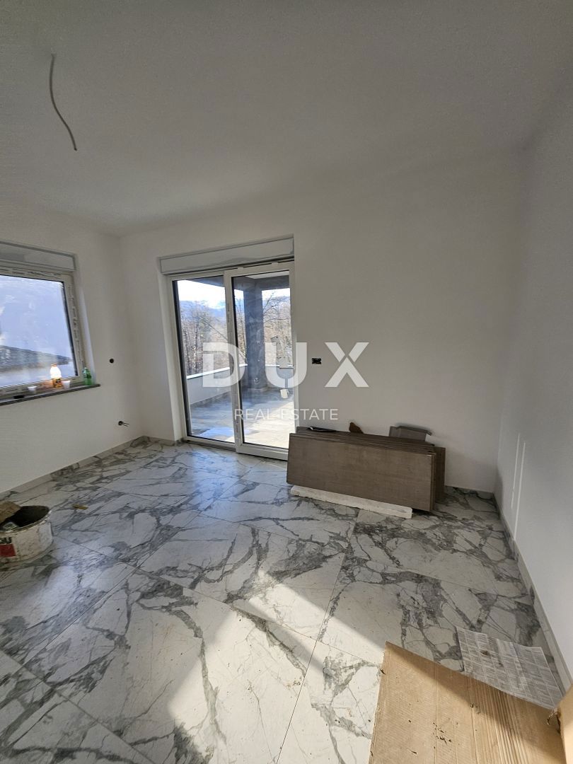MATULJI, JUŠIĆI, JURDANI - stanovanje 84m2 v novogradnji z dnevno sobo + 2 spalnici in vrtom 