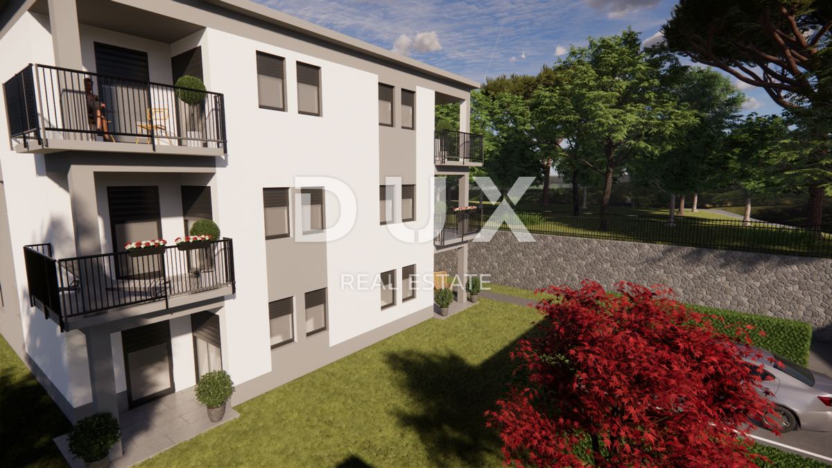 MATULJI, JUŠIĆI, JURDANI - stanovanje 84m2 v novogradnji z dnevno sobo + 2 spalnici in vrtom 