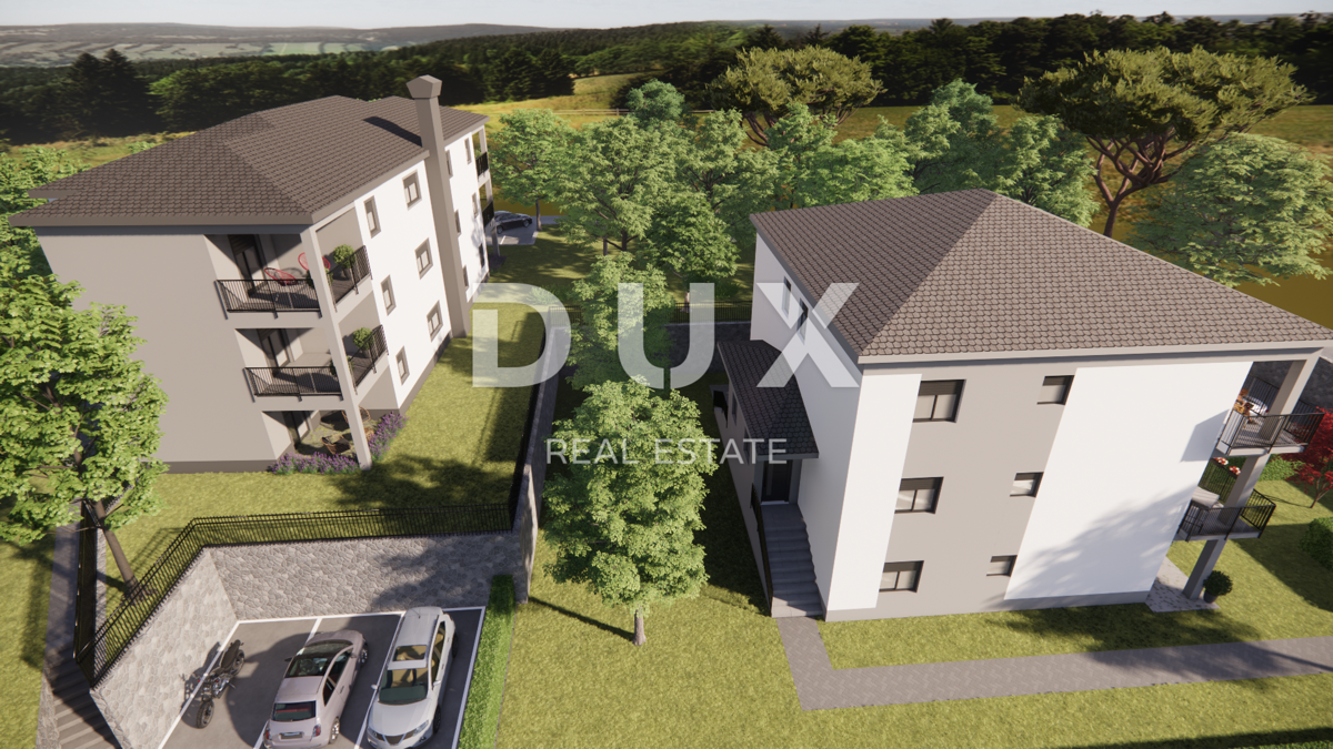 MATULJI, JUŠIĆI, JURDANI - stanovanje 84m2 v novogradnji z dnevno sobo + 2 spalnici in vrtom 