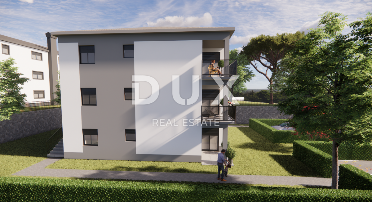 MATULJI, JUŠIĆI, JURDANI - stanovanje 84m2 v novogradnji z dnevno sobo + 2 spalnici in vrtom 