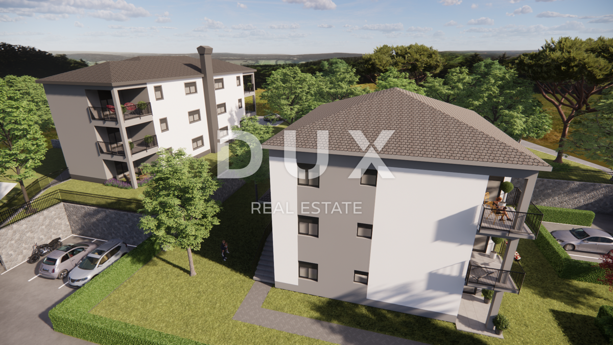 MATULJI, JUŠIĆI, JURDANI - stanovanje 84m2 v novogradnji z dnevno sobo + 2 spalnici in vrtom 