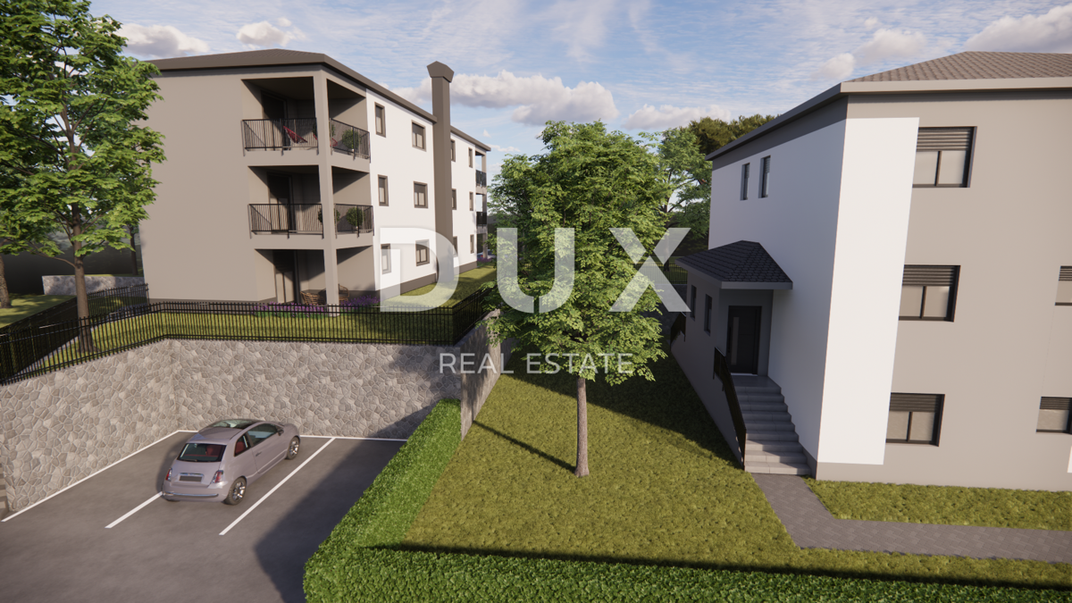 MATULJI, JUŠIĆI, JURDANI - stanovanje 84m2 v novogradnji z dnevno sobo + 2 spalnici in vrtom 