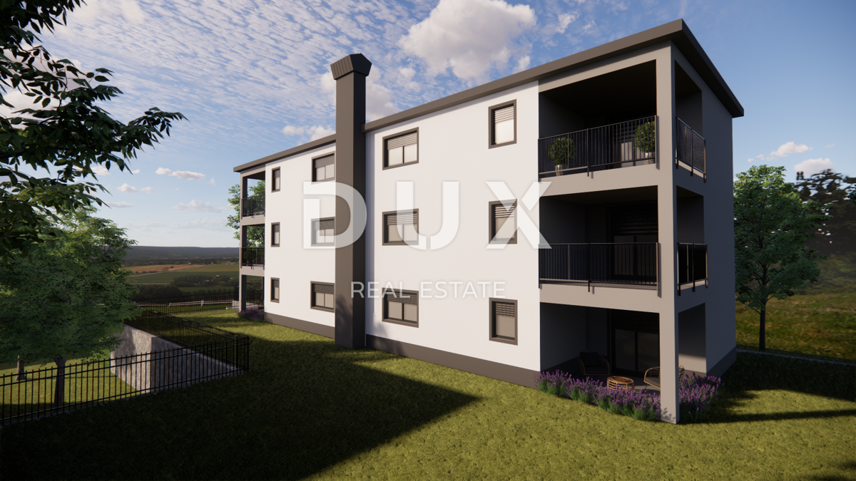 MATULJI, JUŠIĆI, JURDANI - stanovanje 84m2 v novogradnji z dnevno sobo + 2 spalnici in vrtom 