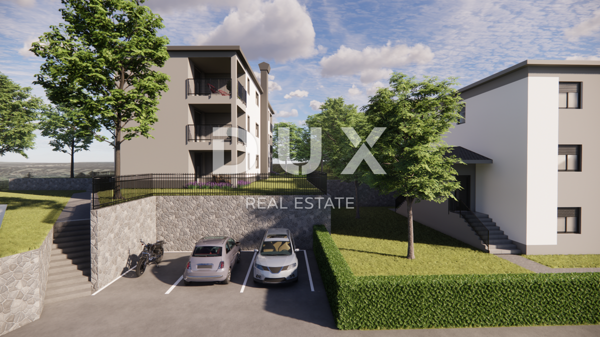 MATULJI, JUŠIĆI, JURDANI - stanovanje 84m2 v novogradnji z dnevno sobo + 2 spalnici in vrtom 