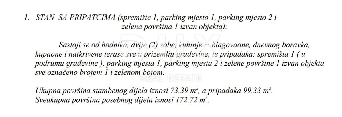 MATULJI, JUŠIĆI, JURDANI - stanovanje 84m2 v novogradnji z dnevno sobo + 2 spalnici in vrtom 