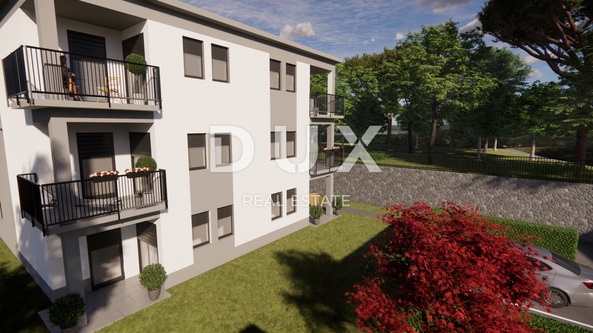 MATULJI, JUŠIĆI, JURDANI - stanovanje 84m2 v novogradnji z dnevno sobo + 2 spalnici in vrtom 