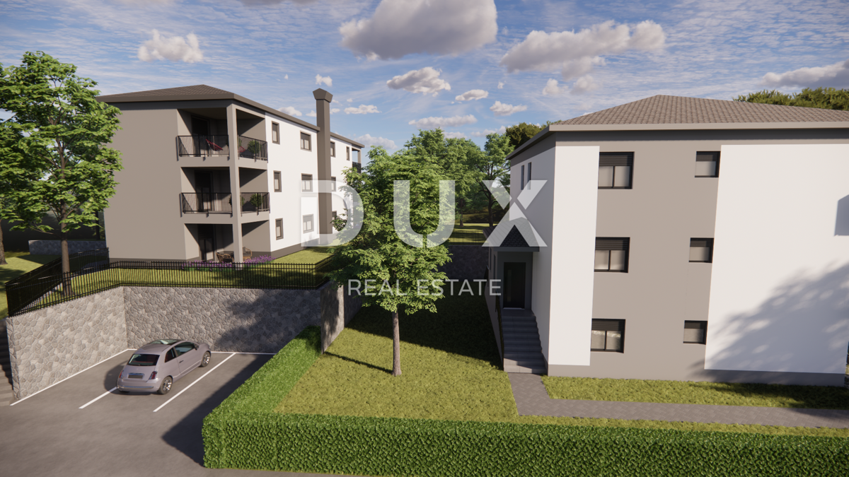 MATULJI, JUŠIĆI, JURDANI - stanovanje 84m2 v novogradnji z dnevno sobo + 2 spalnici in vrtom 
