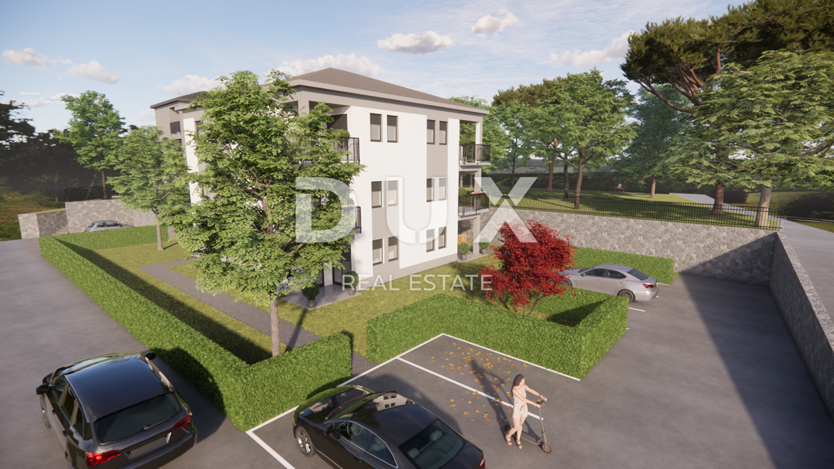 MATULJI, JUŠIĆI, JURDANI - stanovanje 84m2 v novogradnji z dnevno sobo + 2 spalnici in vrtom 