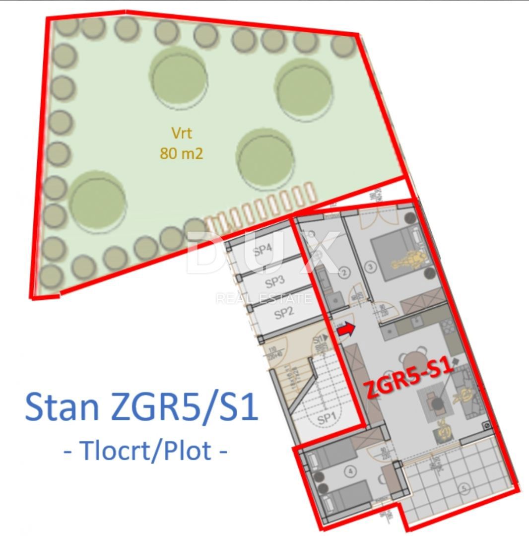 ISTRA, PULA - Stanovanje 58,34 m2 v pritličju z vrtom!