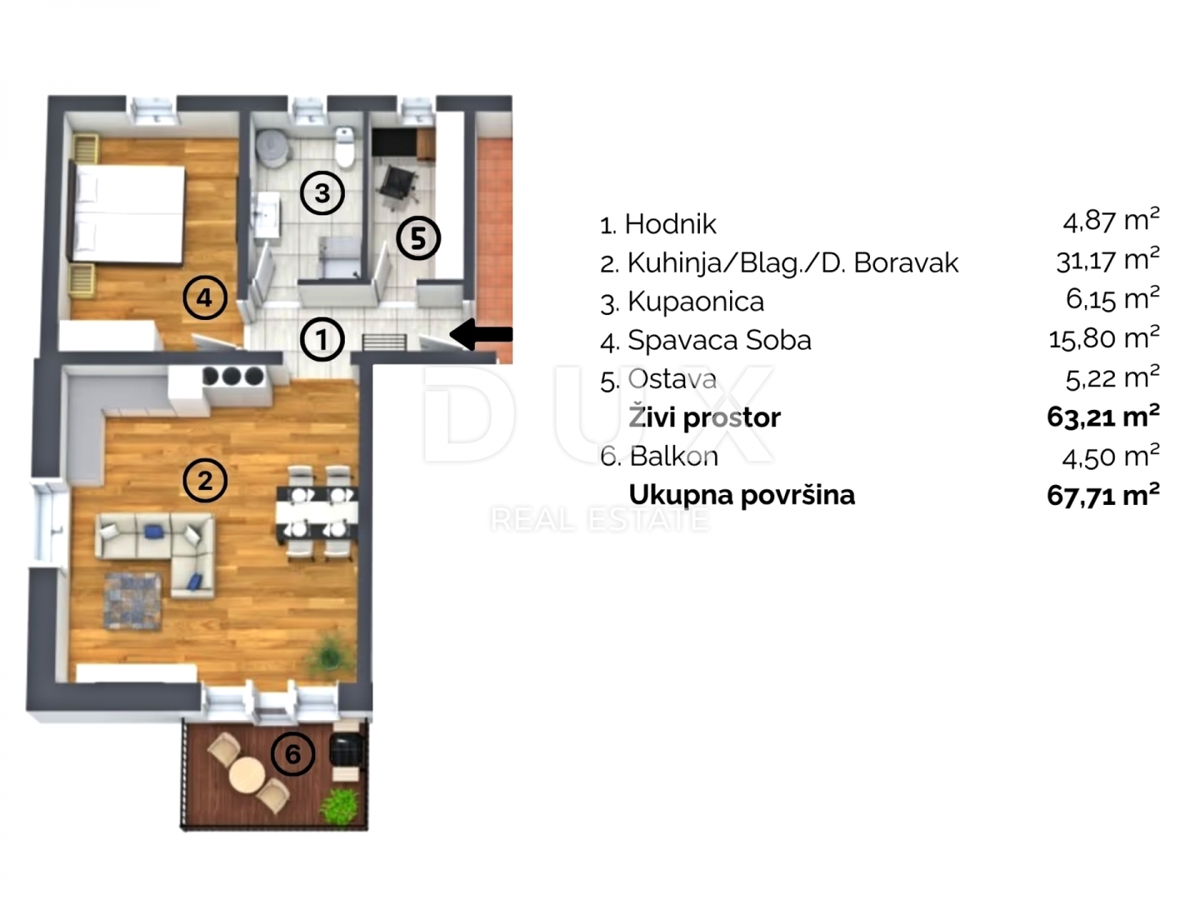 ISTRA, BUJE - Udobno stanovanje v kamniti stavbi