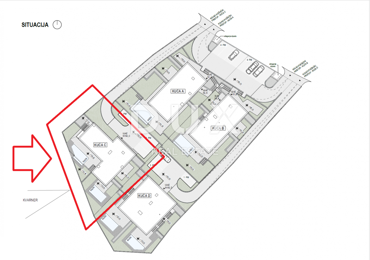 RIJEKA, KOSTRENA - ekskluzivno dvoetažno stanovanje 212,23m2 novogradnja s čudovitim pogledom na morje in bazen + vrt 153,70m2 - S2-C