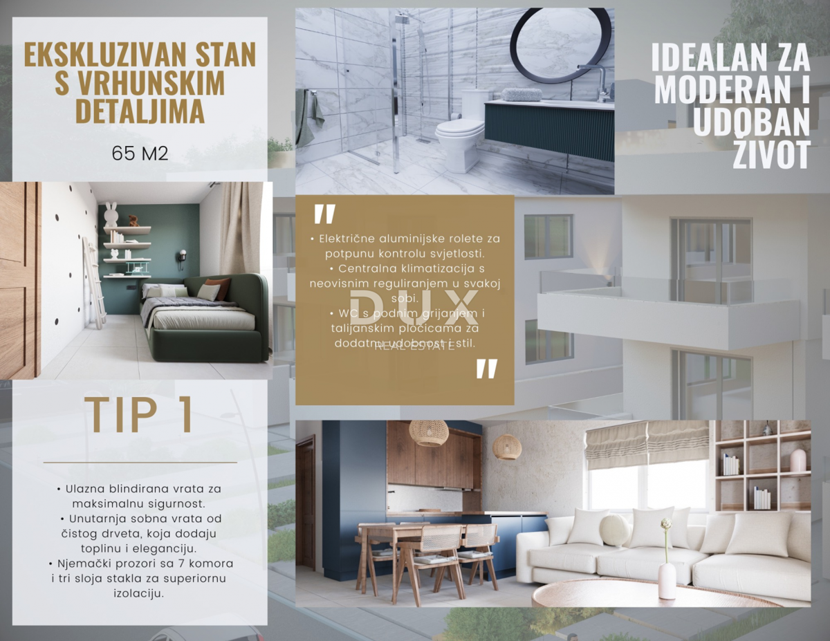 OTOK PAG, PAG - ekskluzivno stanovanje 2 spalnici + dnevna soba v NOVOGRADNJI + terasa! PRILOŽNOST!