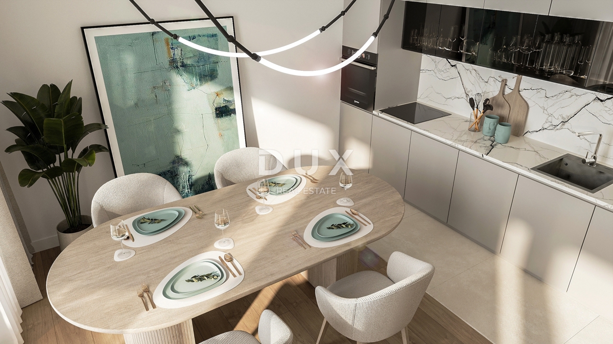 RIJEKA, KANTRIDA - 94m2 veliko stanovanje v luksuzni novogradnji le 250 metrov od morja z garažo in panoramskim pogledom na morje