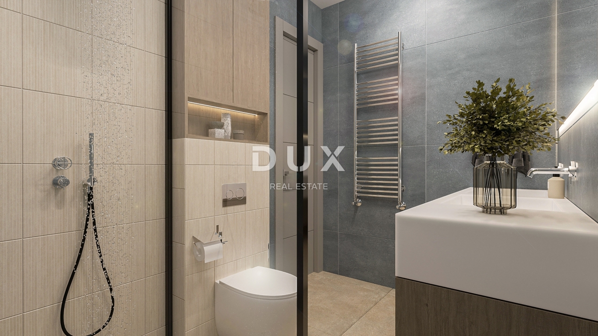 RIJEKA, KANTRIDA - 94m2 veliko stanovanje v luksuzni novogradnji le 250 metrov od morja z garažo in panoramskim pogledom na morje