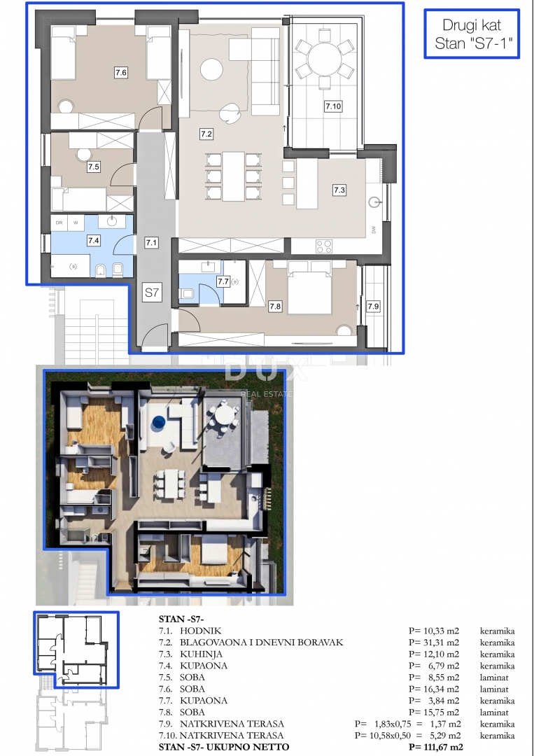 ISTRA, LABIN - Prostorno stanovanje v moderni novogradnji