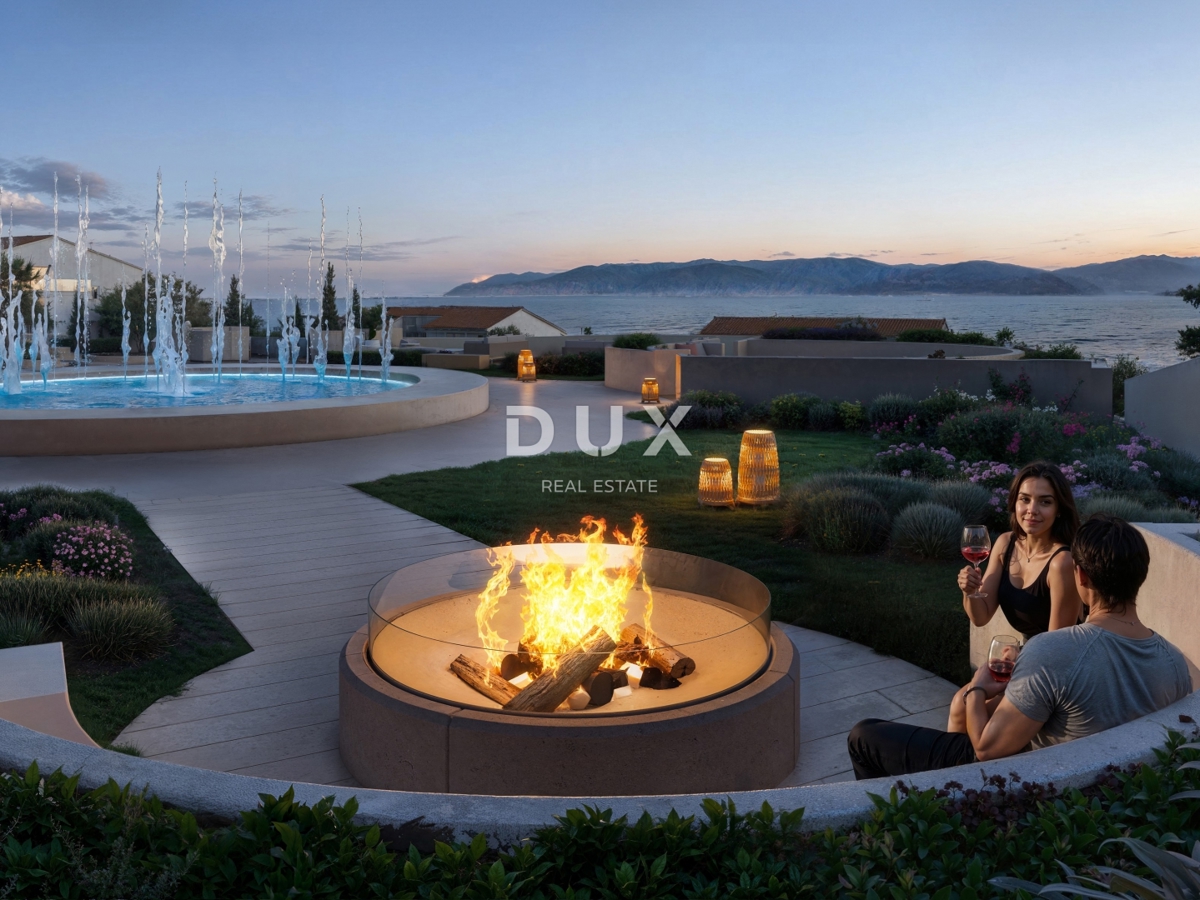 NOVI VINODOLSKI – 61 m² veliko stanovanje v ekskluzivnem letovišču, prva vrsta ob morju z zasebno plažo