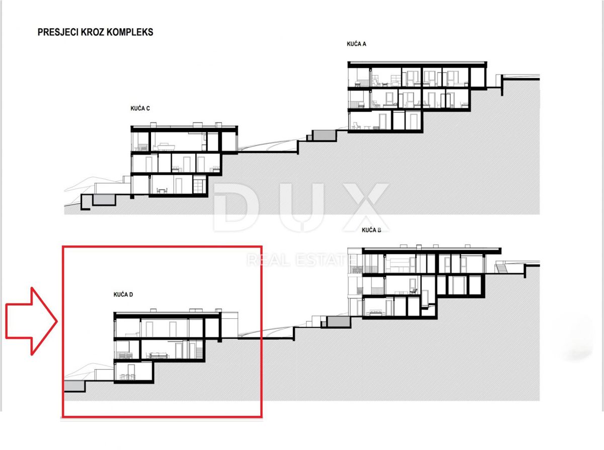 RIJEKA, KOSTRENA - ekskluzivno dupleks stanovanje 164,90 m2 novogradnja s čudovitim pogledom na morje in bazen + vrt 182,60 m2 - S2-D