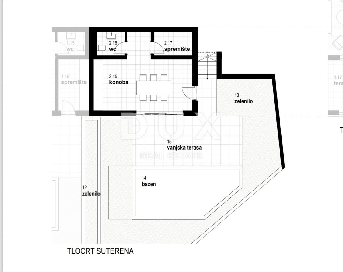 RIJEKA, KOSTRENA - ekskluzivno dupleks stanovanje 164,90 m2 novogradnja s čudovitim pogledom na morje in bazen + vrt 182,60 m2 - S2-D