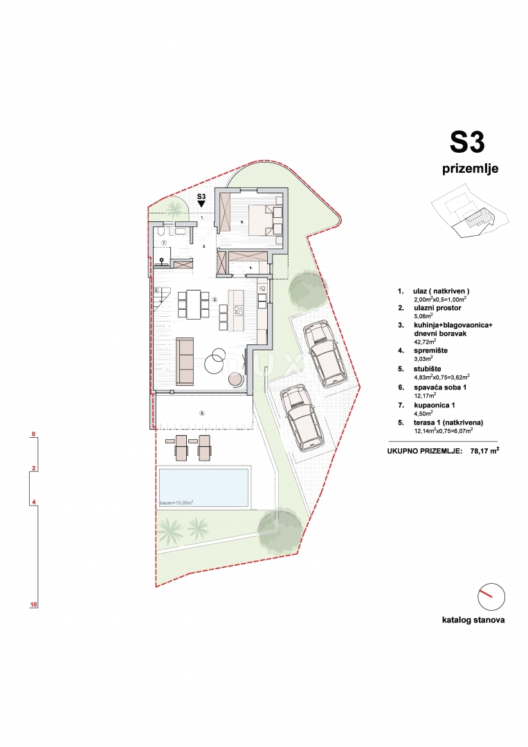 ŠIBENIK, VODICE - Luksuzni triplex z bazenom in pogledom na morje