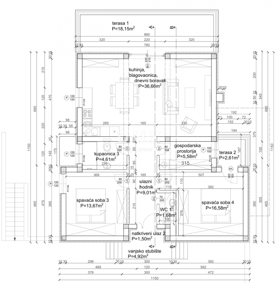 Hiša Barbat na Rabu, Rab, 138m2
