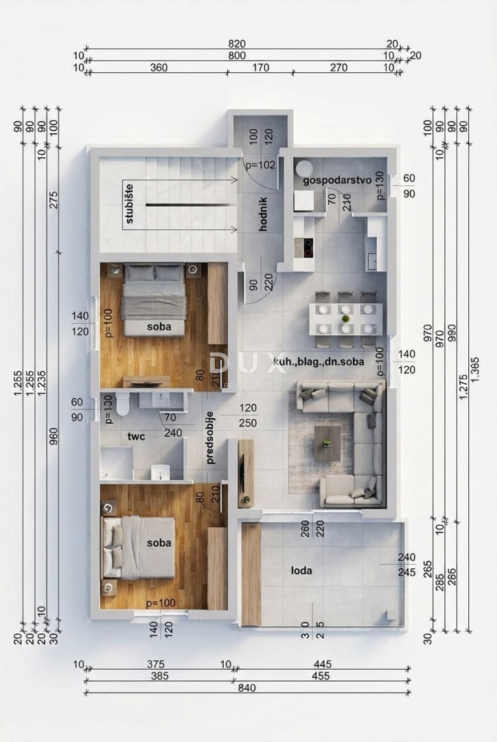 OTOK RAB, KAMPOR - Novogradnja! Dvosobno stanovanje v 1. nadstropju z razgledom