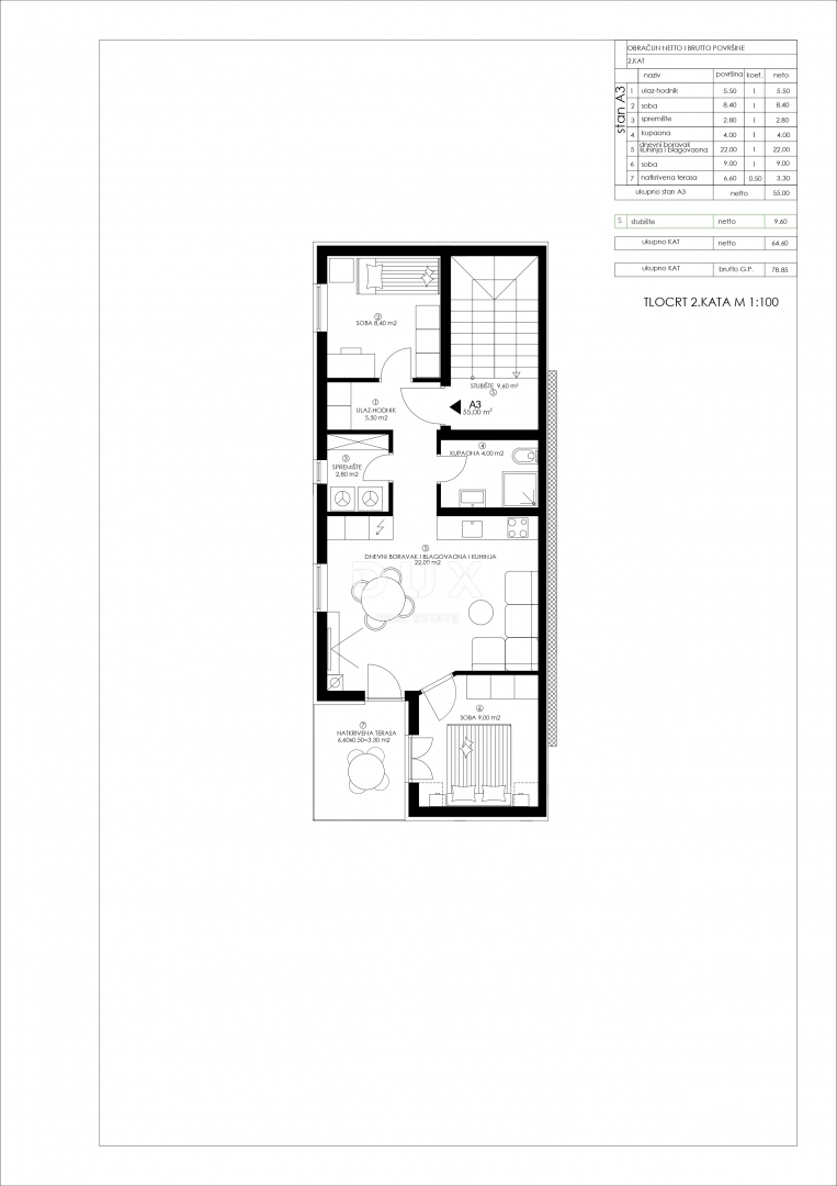 ISTRA, PULA - Stanovanje z dvema spalnicama in teraso blizu centra! NOVOGRADNJA!