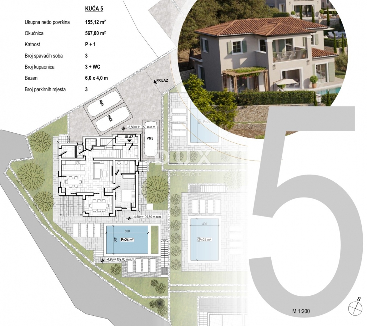 OTOK KRK, DOBRINJ - Luksuzna mediteranska vila z bazenom. Avtentični detajli!
