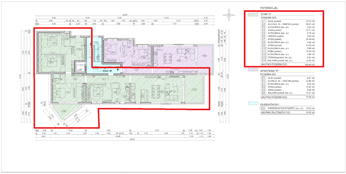 OPATIJA, CENTER - novozgrajeno stanovanje 156,85 m2 s panoramskim pogledom na morje - STANOVANJE 3