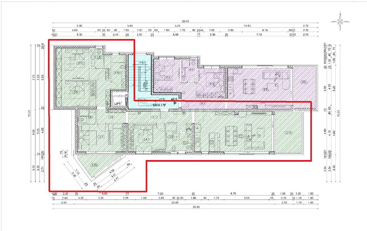 OPATIJA, CENTER - novozgrajeno stanovanje 156,85 m2 s panoramskim pogledom na morje - STANOVANJE 3