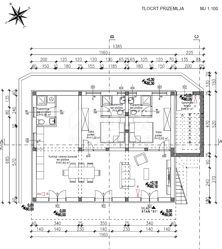 OPATIJA, VOLOSKO - zazidljiva parcela 640m2 Z ZAZD. Z DOVOLJENJEM!!! in pogled na morje za stanovanjski objekt - apartmaji/apartmaji/družinska hiša/vila/hiša za najem - počitnice z bazenom