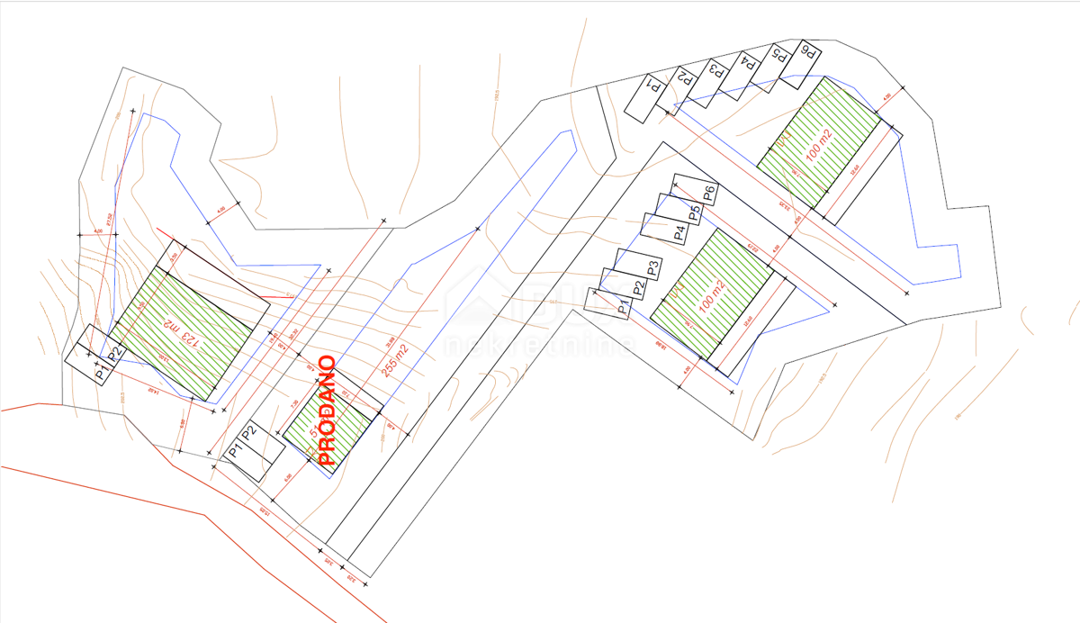 KASTAV, RUBEŠI - gradbeno zemljišče 1957m2 s pogledom na morje za stanovanjsko gradnjo - apartmaji/družinska hiša/vila