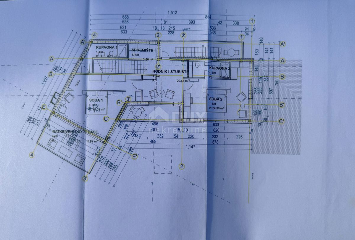 OPATIJA, POLJANE - zemljišče 4400m2 z gradbenim dovoljenjem za vilo z bazenom in pogledom na morje