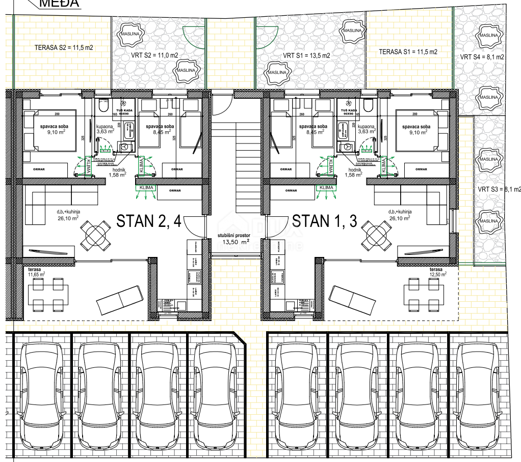 ZADAR, VIR - Novogradnja! Sodoben penthouse le 130 metrov od plaže s fantastičnim pogledom na morje! 2-S4