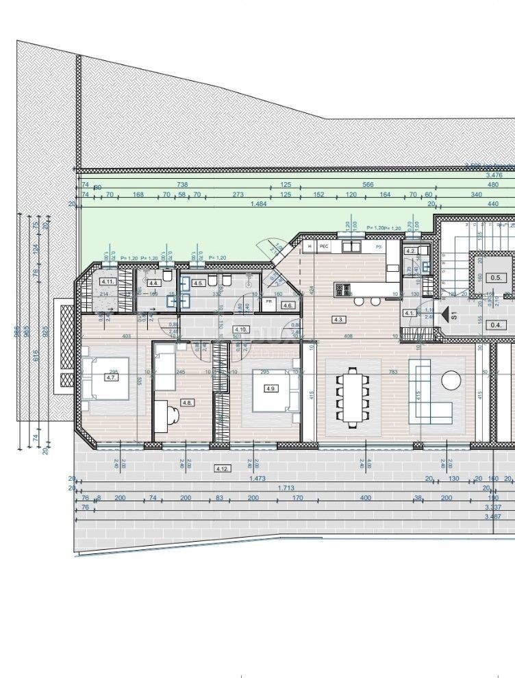 OPATIJA, CENTER - stanovanje v visokem pritličju 185m2 s panoramskim pogledom na morje S1