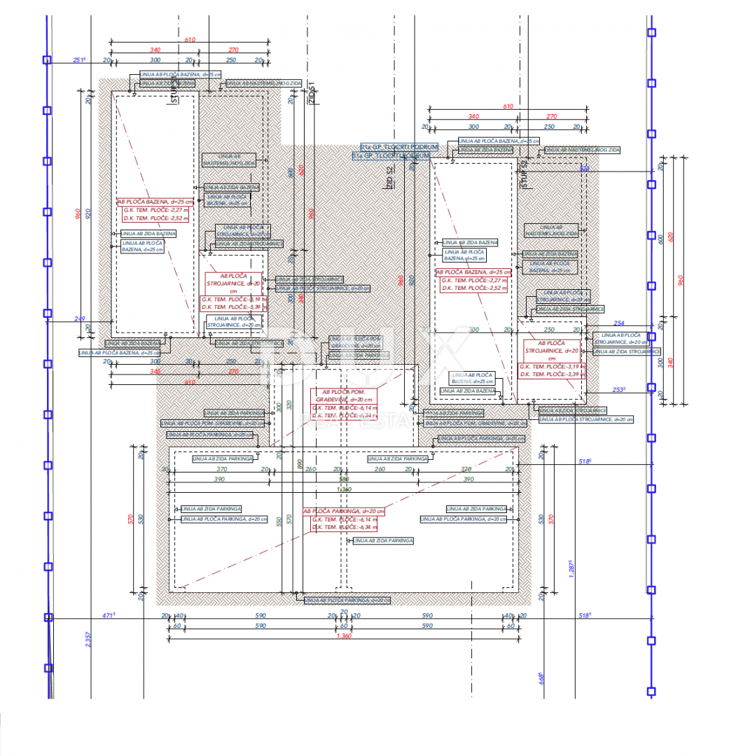 KOSTRENA - vila dvojček 2. VRSTA DO MORJA!!! 492m2 z bazenom in pogledom na morje + urejen vrt 500m2