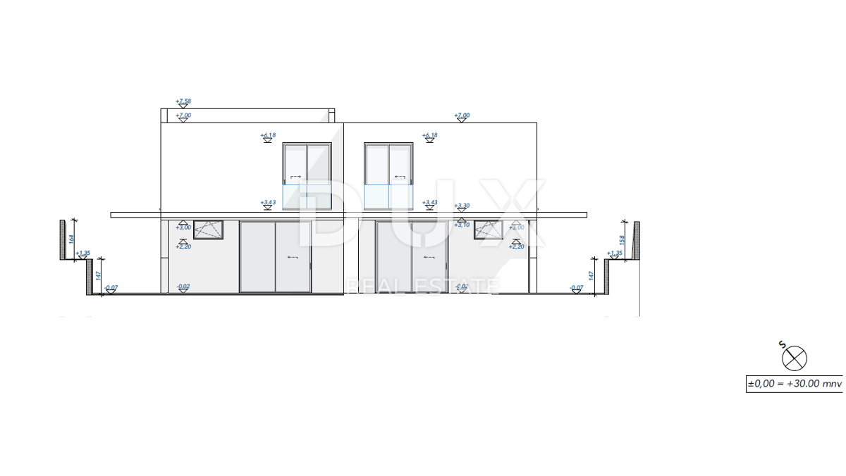 KOSTRENA - vila dvojček 2. VRSTA DO MORJA!!! 492m2 z bazenom in pogledom na morje + urejen vrt 500m2