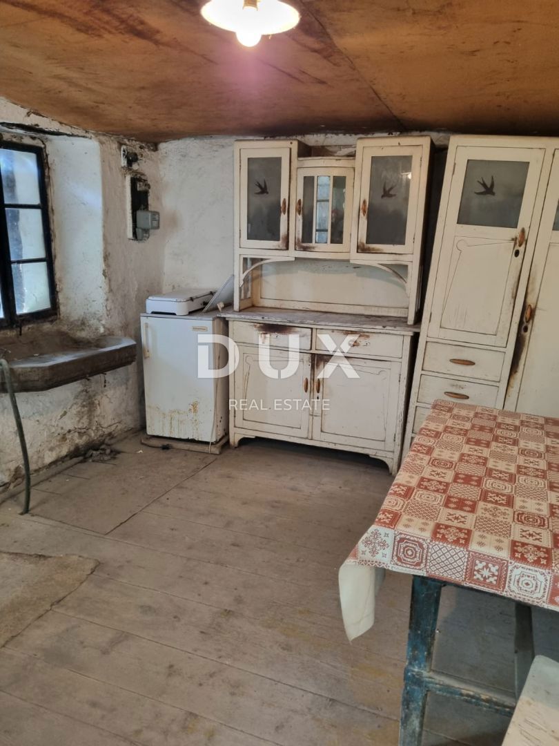 ISTRA, BUZET - Kamnita hiša za prenovo s prostornim gradbnim zemljiščem