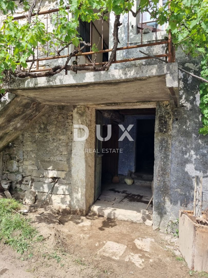 ISTRA, BUZET - Kamnita hiša za prenovo s prostornim gradbnim zemljiščem