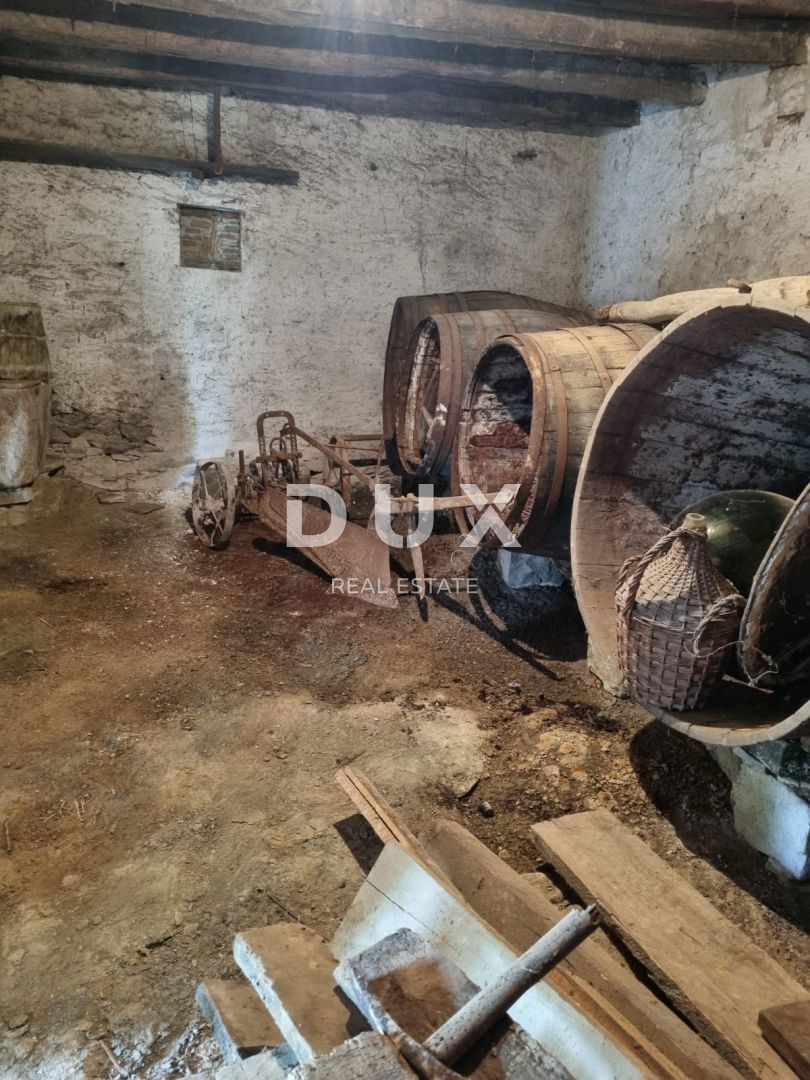 ISTRA, BUZET - Kamnita hiša za prenovo s prostornim gradbnim zemljiščem