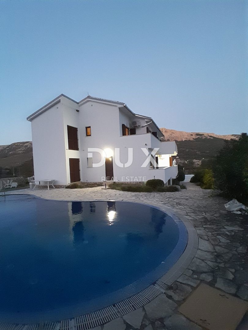 OTOK KRK, BAŠKA - Apartma s 3 spalnicami + dnevno sobo s teraso, 1. nadstropje, pogled na morje, bazen, parkirišče