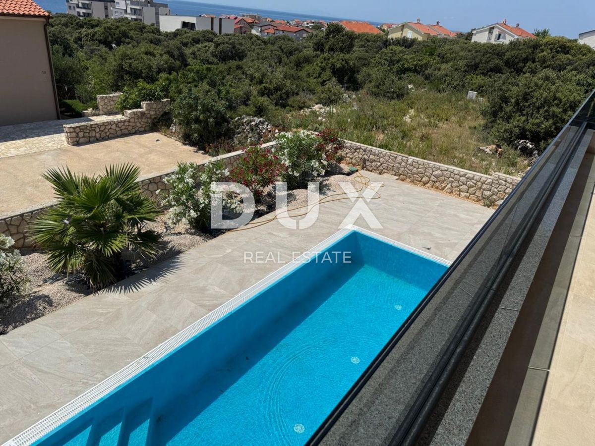 OTOK PAG, MANDRE, vrhunska hiša z bazenom, novogradnja.
